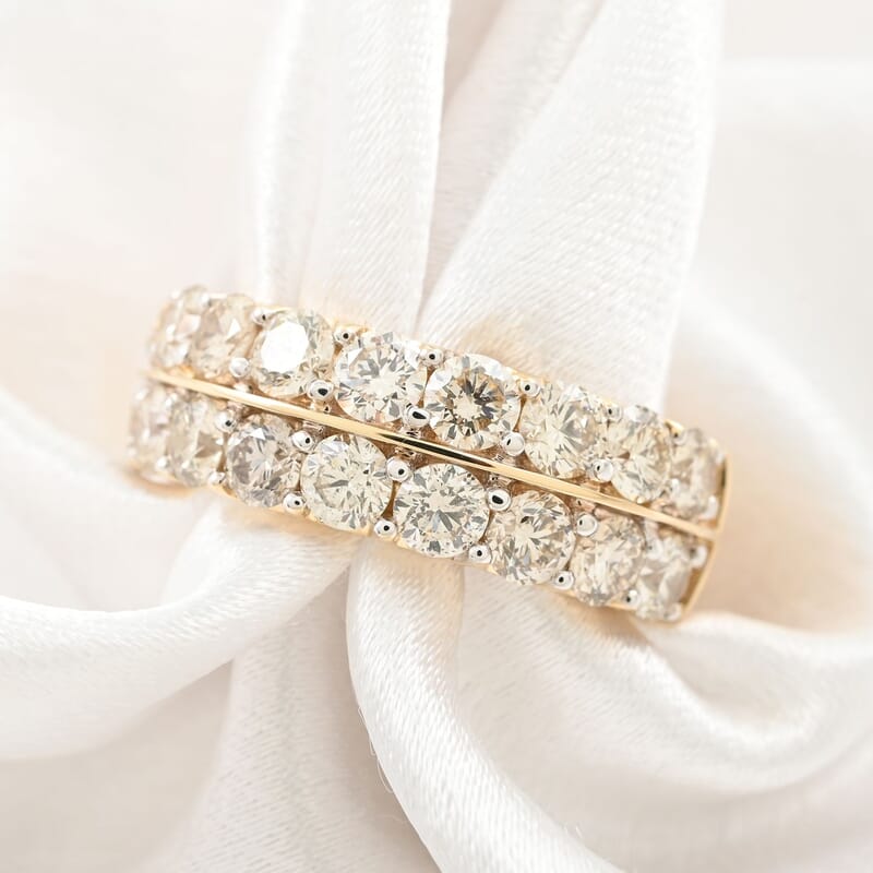 14K Yellow Gold Diamond G-H I2 Ring (Size 10.0) 8.65 Grams 3.00 ctw