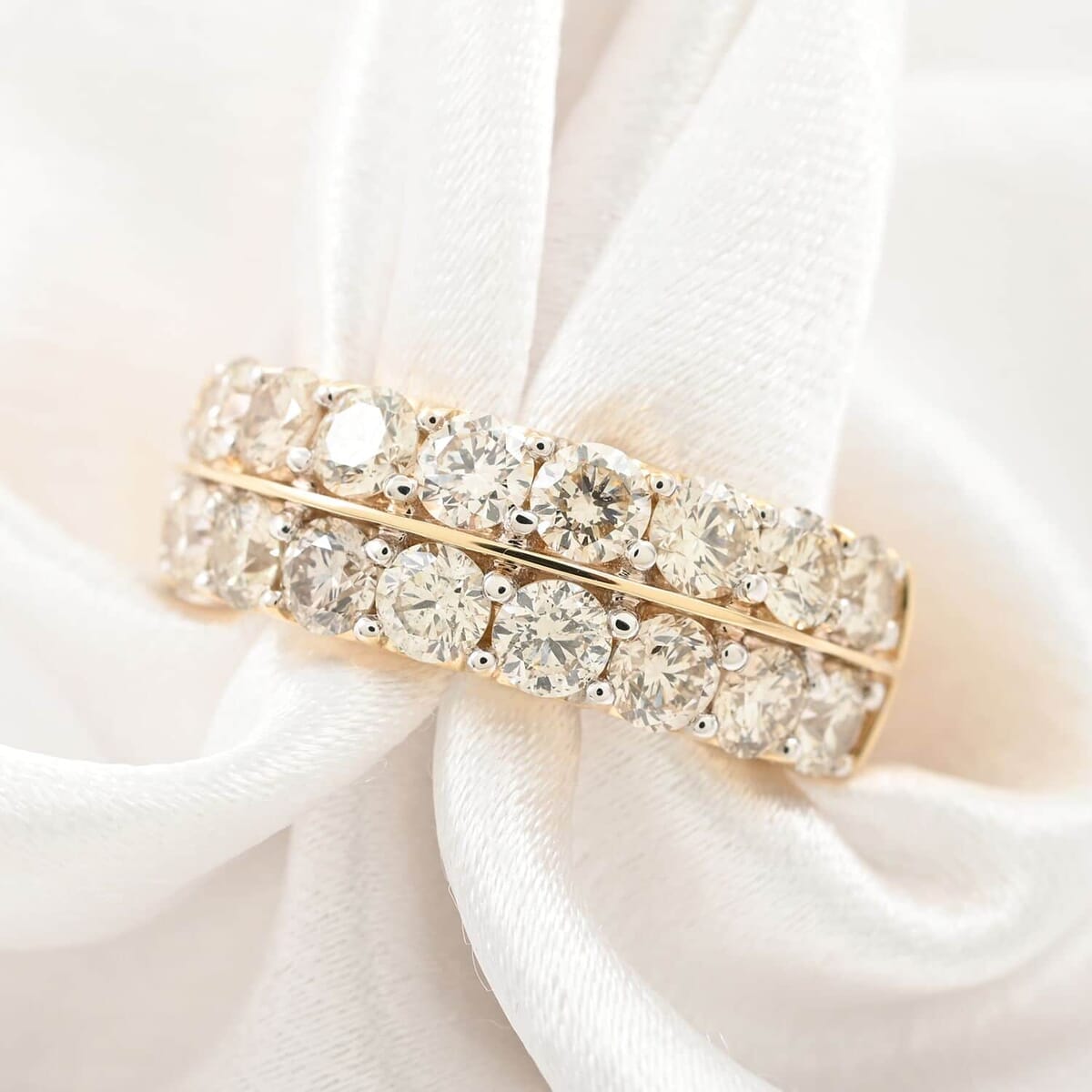 14K Yellow Gold Diamond G-H I2 Ring (Size 6.0) 8.65 Grams 3.00 ctw image number 1
