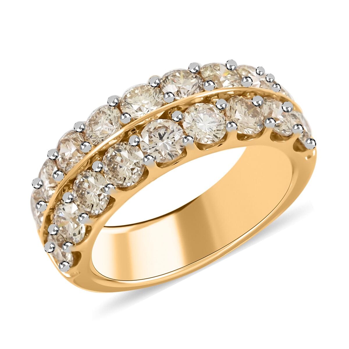 14K Yellow Gold Diamond G-H I2 Ring (Size 7.0) 8.65 Grams 3.00 ctw image number 0