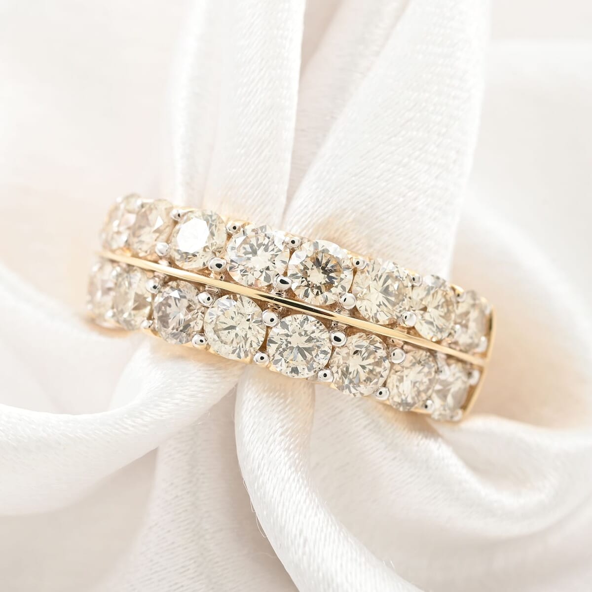 14K Yellow Gold Diamond G-H I2 Ring (Size 7.0) 8.65 Grams 3.00 ctw image number 1