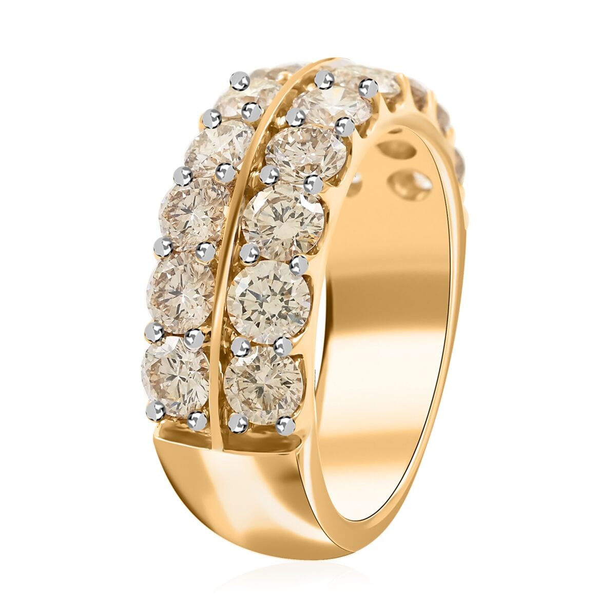 14K Yellow Gold Diamond G-H I2 Ring (Size 7.0) 8.65 Grams 3.00 ctw image number 3