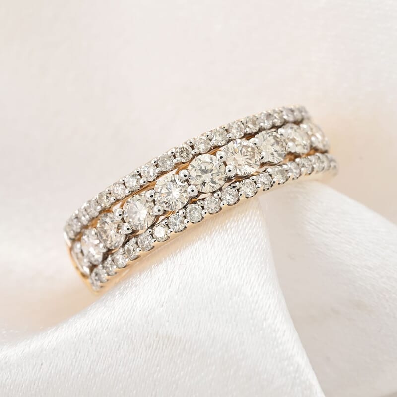 NY Closeout 14K White Gold Diamond G-H I1 Ring (Size 10.0) 1.50 ctw