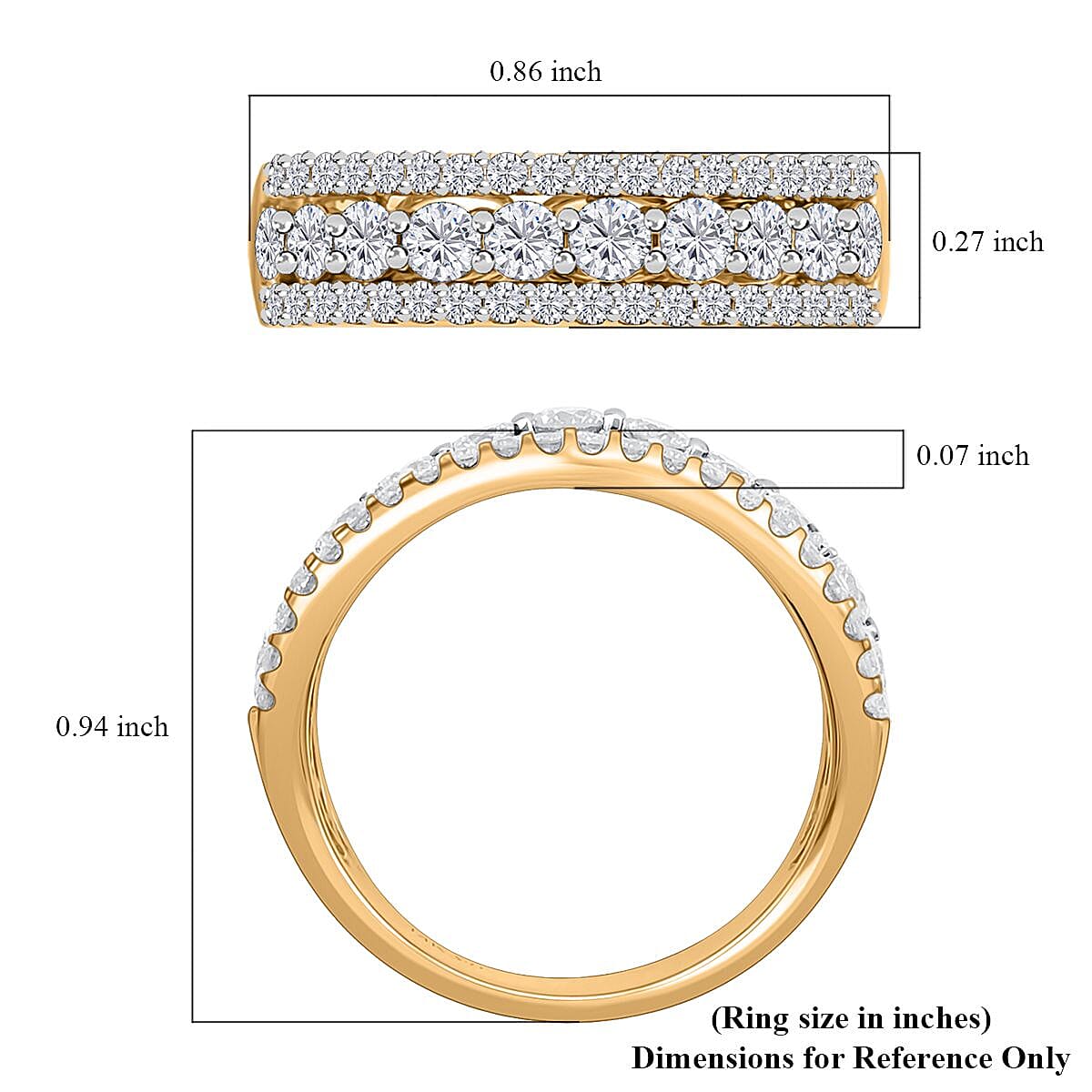 14K Yellow Gold Diamond G-H I1 Ring 1.50 ctw (Del. in 15-20 Days) image number 5