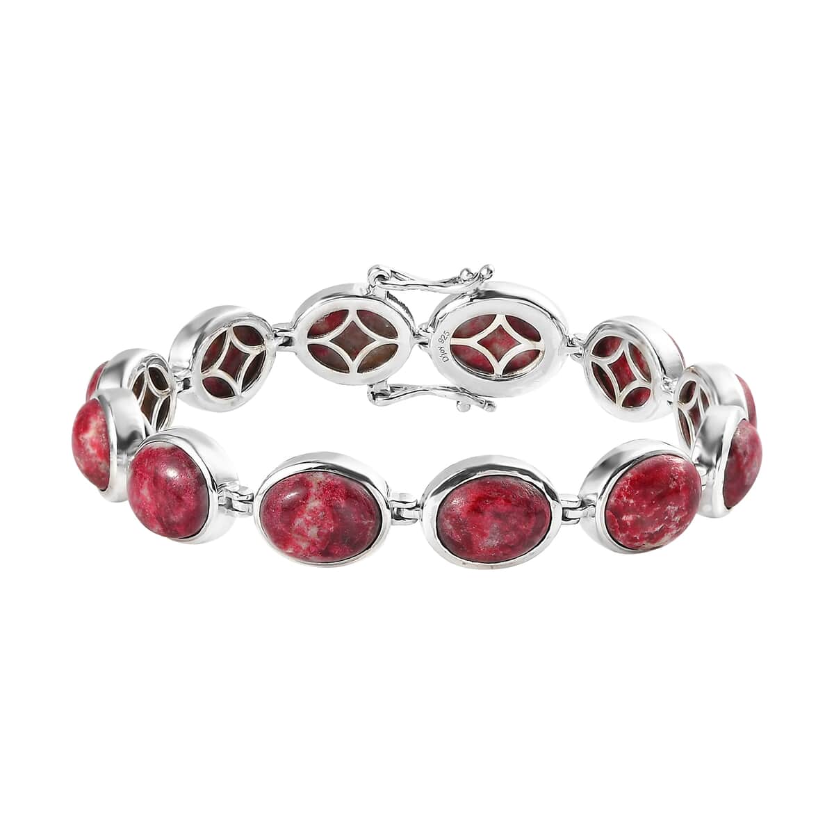 Premium Norwegian Thulite Bracelet in Platinum Over Sterling Silver (6.50 In) 34.40 ctw image number 0