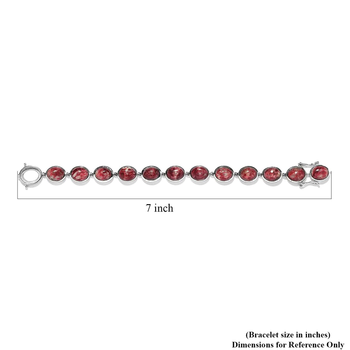 Premium Norwegian Thulite Bracelet in Platinum Over Sterling Silver (6.50 In) 34.40 ctw image number 4