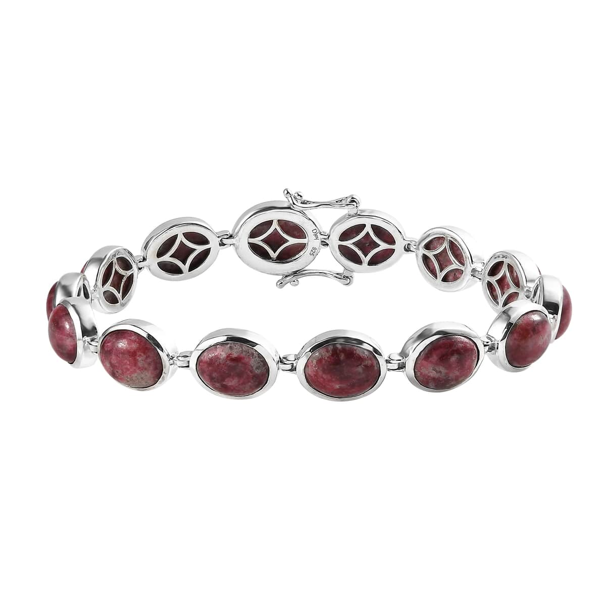 Norwegian Thulite Bracelet in Platinum Over Sterling Silver (7.25 In) 40.15 ctw image number 0