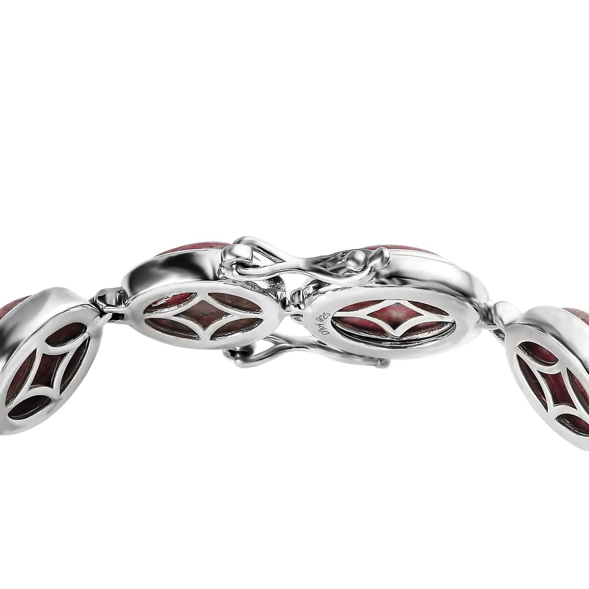 Norwegian Thulite Bracelet in Platinum Over Sterling Silver (7.25 In) 40.15 ctw image number 3