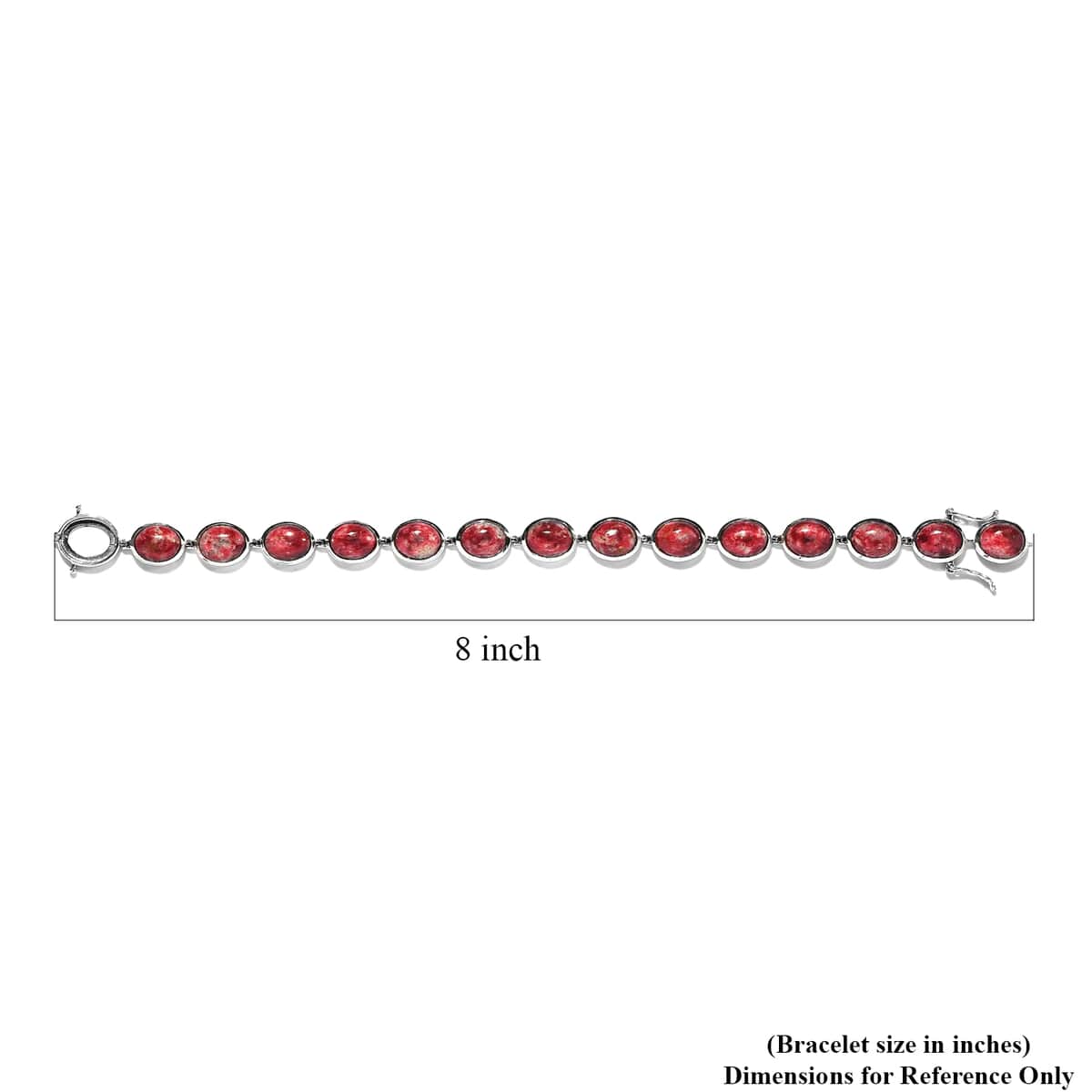 Norwegian Thulite Bracelet in Platinum Over Sterling Silver (7.25 In) 40.15 ctw image number 4