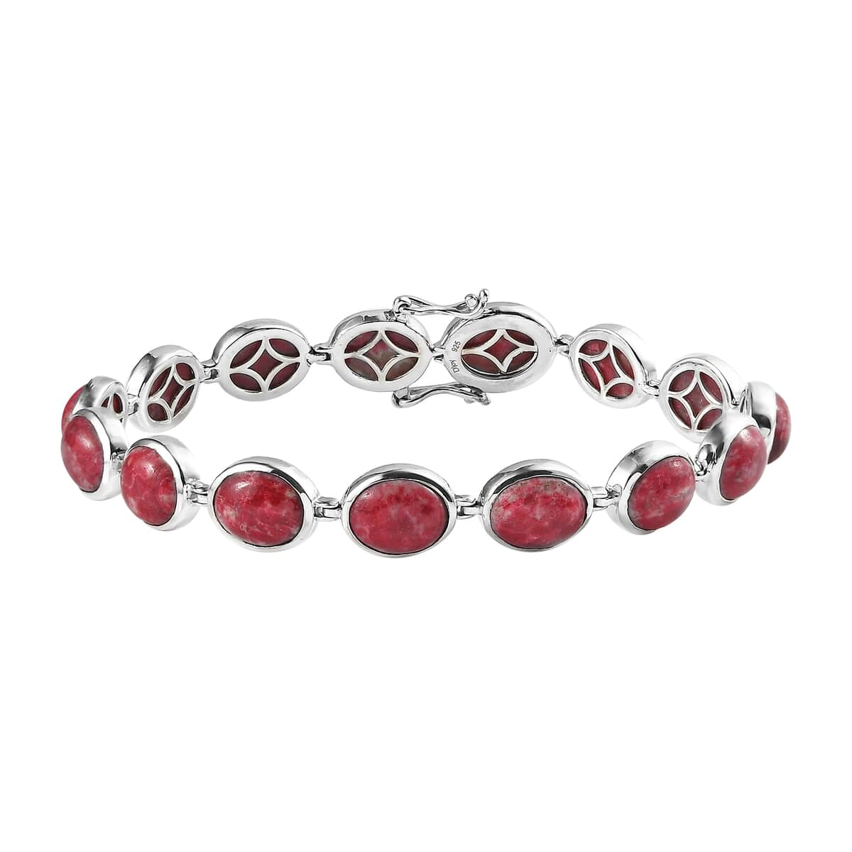 Norwegian Thulite Bracelet in Platinum Over Sterling Silver (8.00 In) 43.00 ctw image number 0