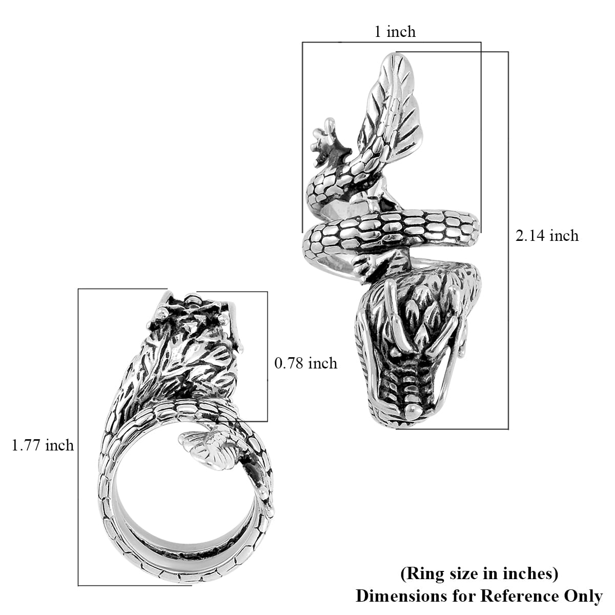 Dragon Men's Ring in Stainless Steel (Size 10.0) image number 5