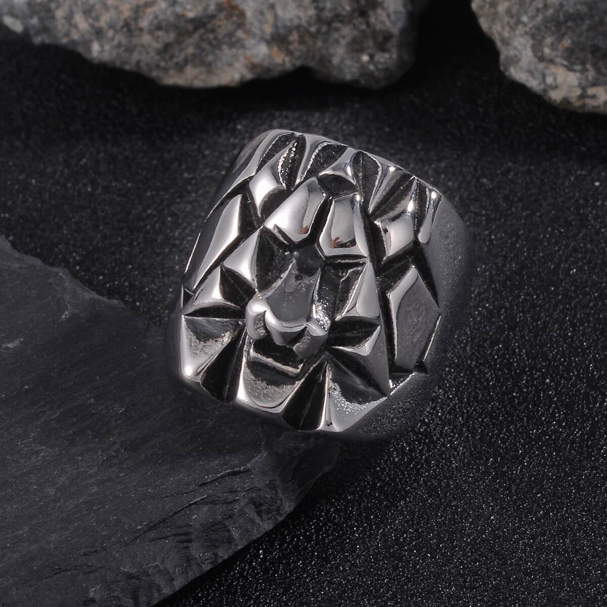 Lion Men's Ring in Stainless Steel (Size 10.0) image number 1