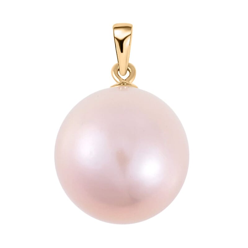 10K Yellow Gold Purple Edison Pearl Solitaire Pendant