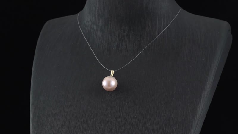 10K Yellow Gold Purple Edison Pearl Solitaire Pendant
