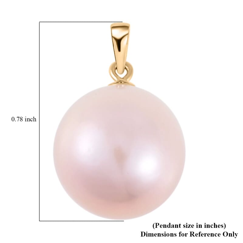 10K Yellow Gold Purple Edison Pearl Solitaire Pendant
