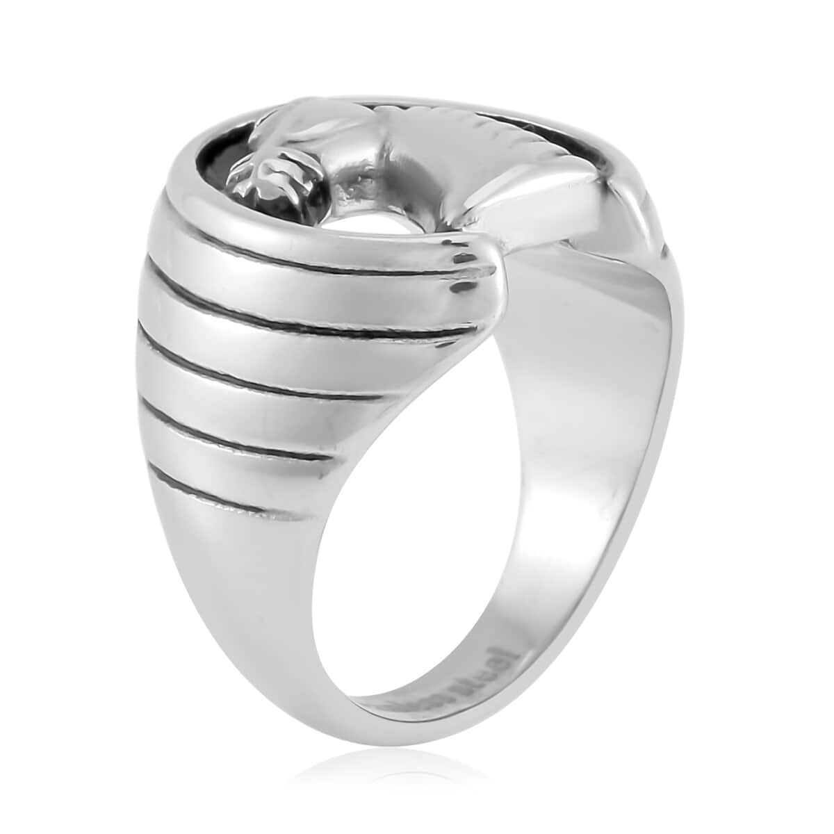 Horse Head Men's Ring in Stainless Steel (Size 10.0) image number 3