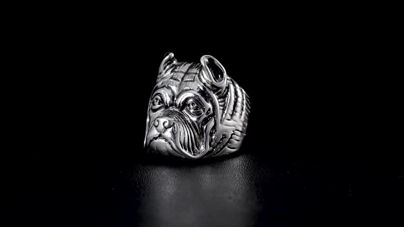 Leopard Head Men's Ring in Stainless Steel (Size 10.0)