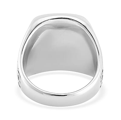 Yellow Tigers Eye Men's Ring in Stainless Steel (Size 10.0) 2.00 ctw