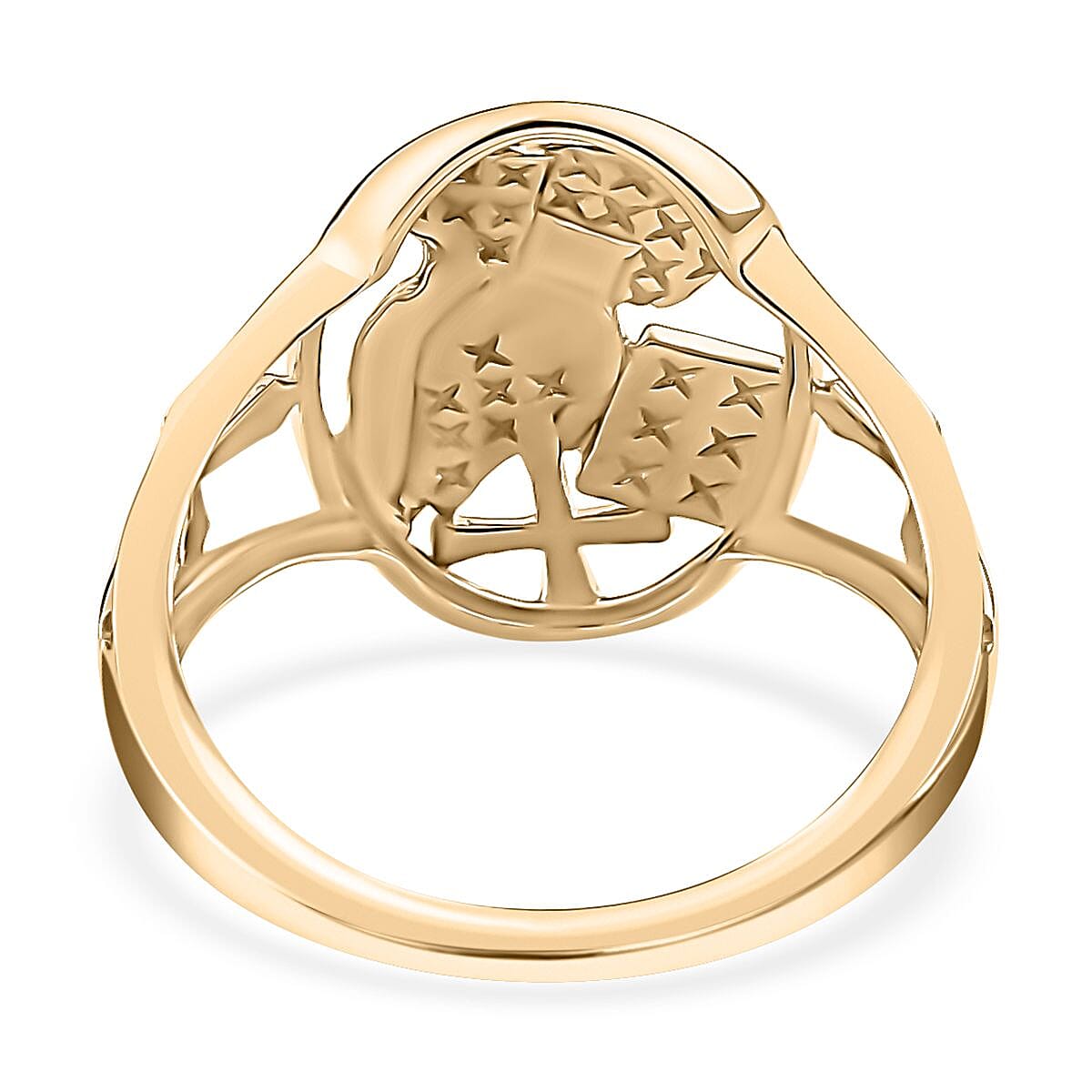 Luxoro 10K Yellow Gold Holy Bible Ring (Size 7.0) 2.35 Grams image number 3