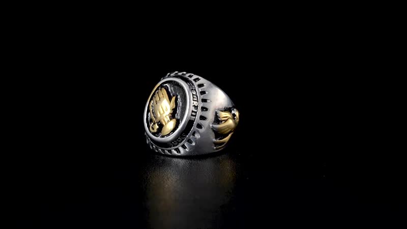 Fashionable Ring in ION Plated YG and Stainless Steel