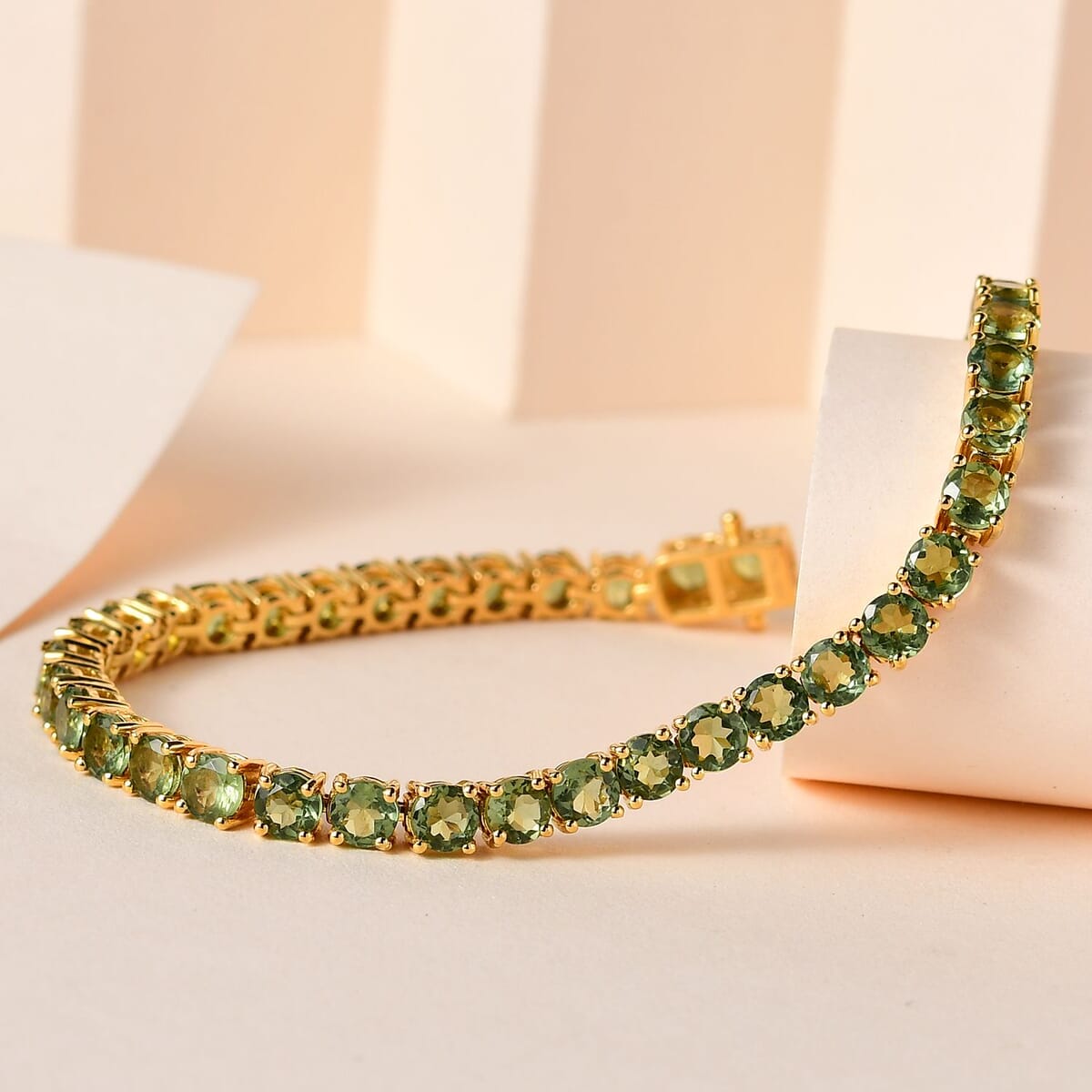 One Time Only Green Apatite Bracelet in Vermeil YG Over Sterling Silver (6.50 In) 10.40 ctw image number 1