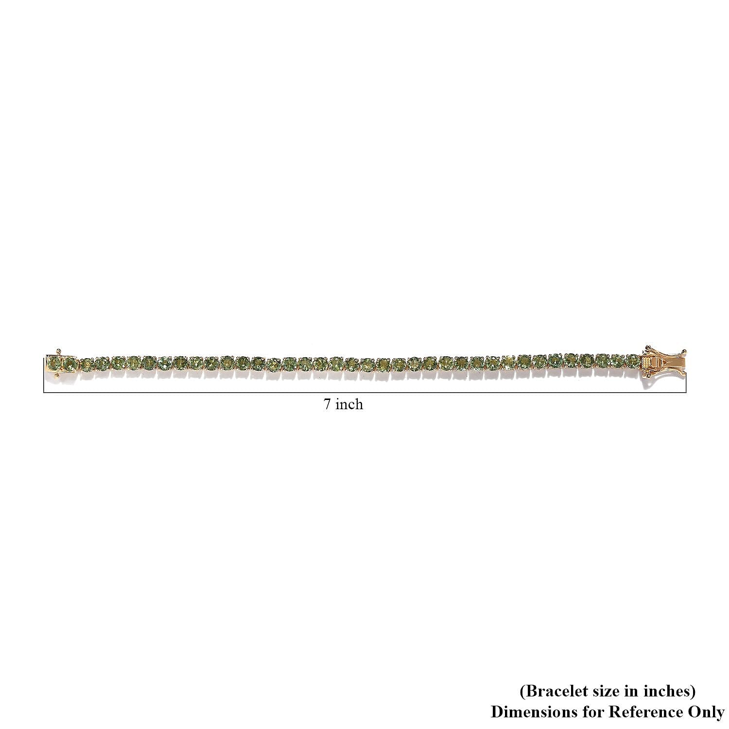 Tanzanian Natural Green Apatite Bracelet in Vermeil YG Over Sterling Silver (6.50 In) 10.40 ctw