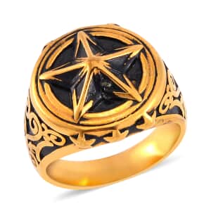 Star Men's Ring in ION Plated YG Stainless Steel (Size 10.0)