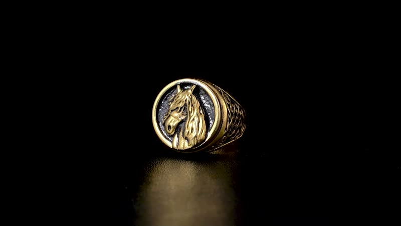 Men's Ring in Black Oxidized and ION Plated YG Stainless Steel