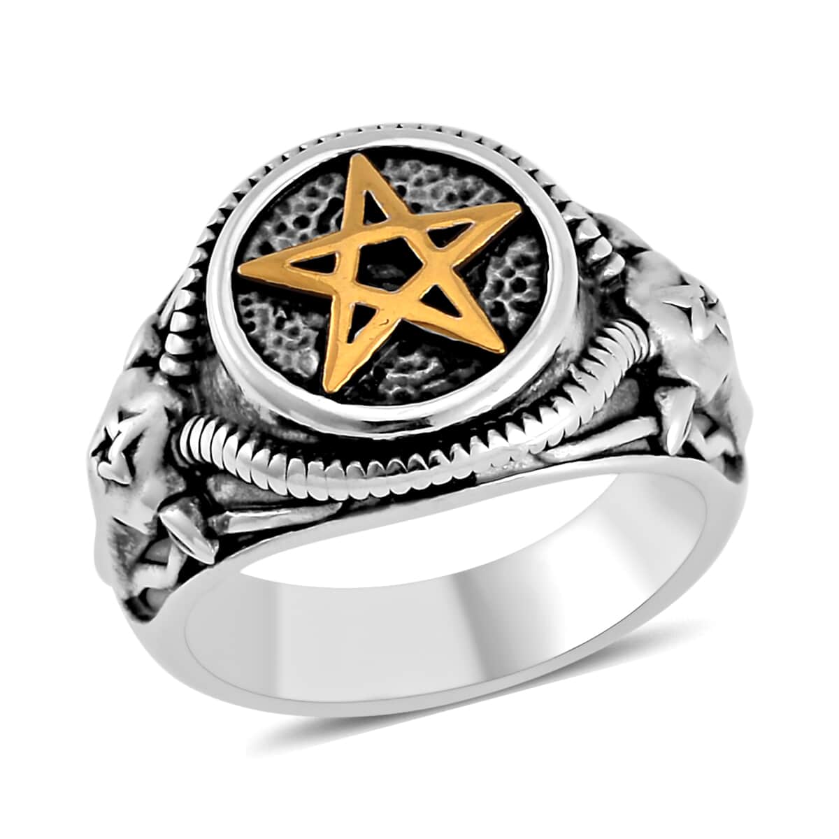 Star Men's Ring in ION Plated YG and Stainless Steel (Size 10.0) image number 0