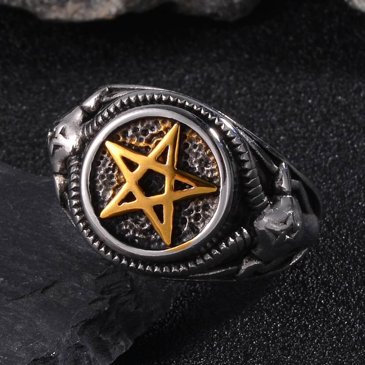 Star Men's Ring in ION Plated YG and Stainless Steel (Size 10.0) image number 1