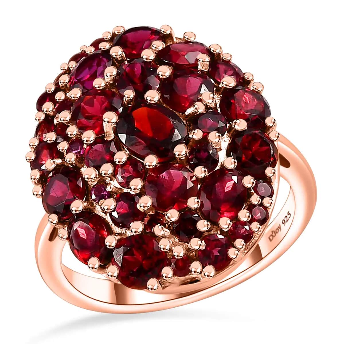 Premium Anthill Garnet Cluster Ring in Vermeil Rose Gold Over Sterling Silver (Size 8.0) 4.60 ctw image number 0