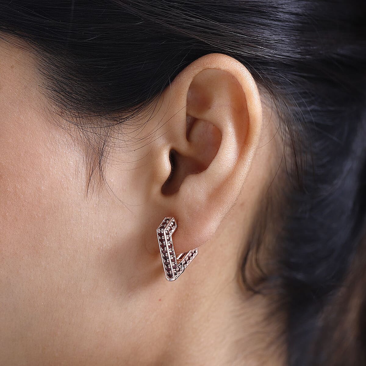 Premium Anthill Garnet Earrings in Vermeil Rose Gold Over Sterling Silver 2.35 ctw image number 2