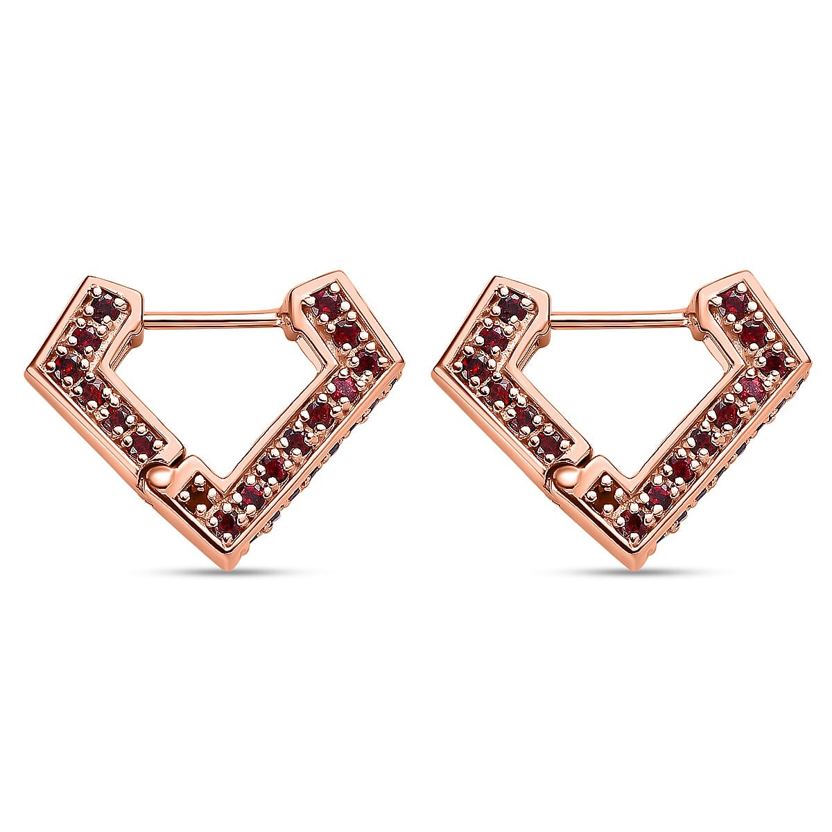 Premium Anthill Garnet Earrings in Vermeil Rose Gold Over Sterling Silver 2.35 ctw image number 3