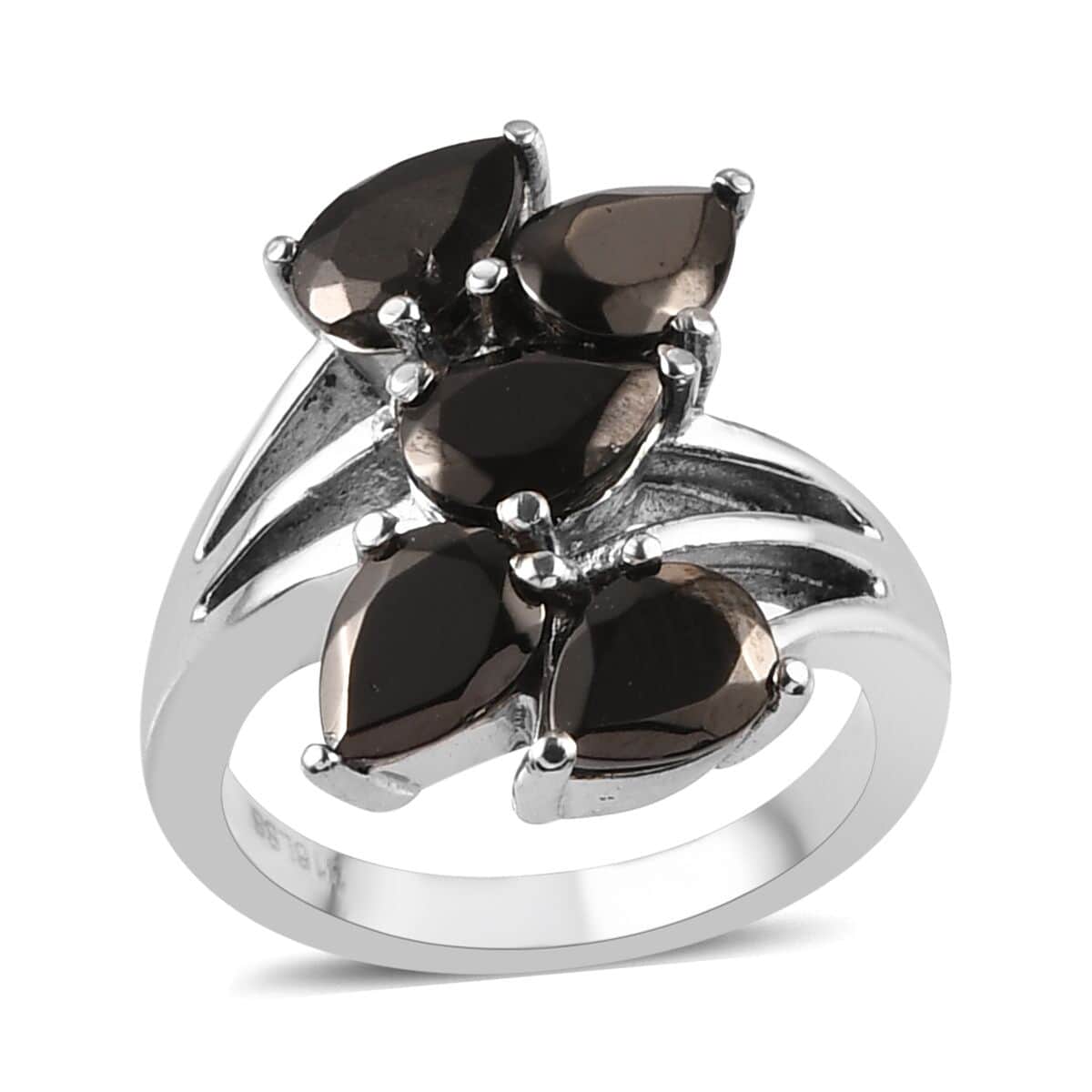 Elite Shungite 5 Stone Ring in Stainless Steel 2.10 ctw image number 0