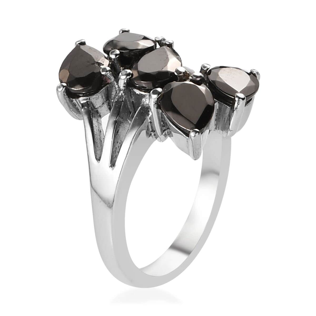 Elite Shungite 5 Stone Ring in Stainless Steel 2.10 ctw image number 3