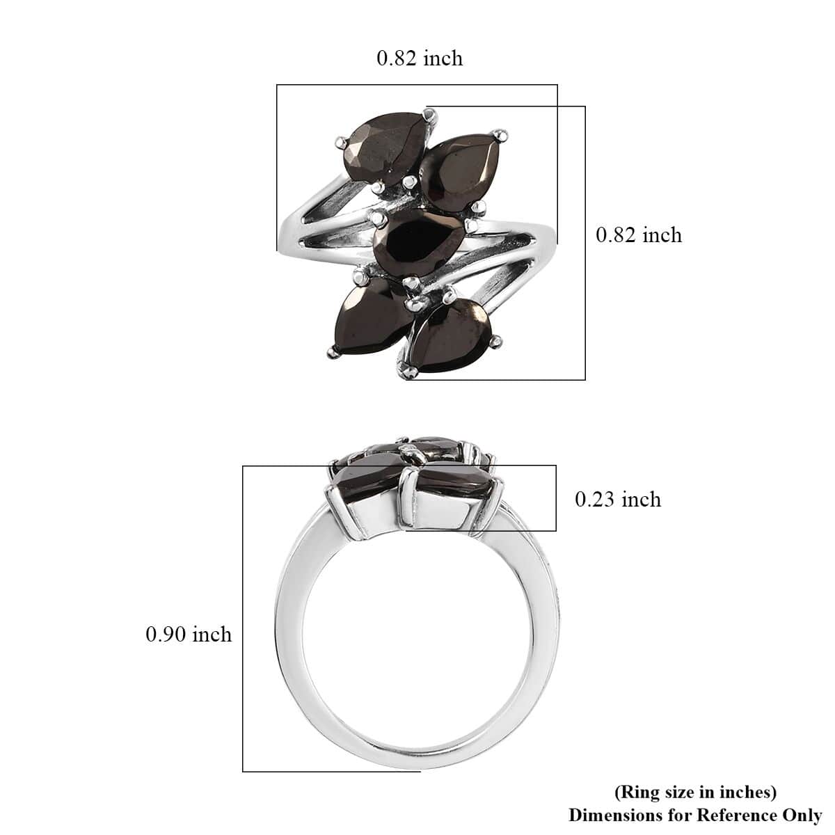 Elite Shungite 5 Stone Ring in Stainless Steel 2.10 ctw image number 5