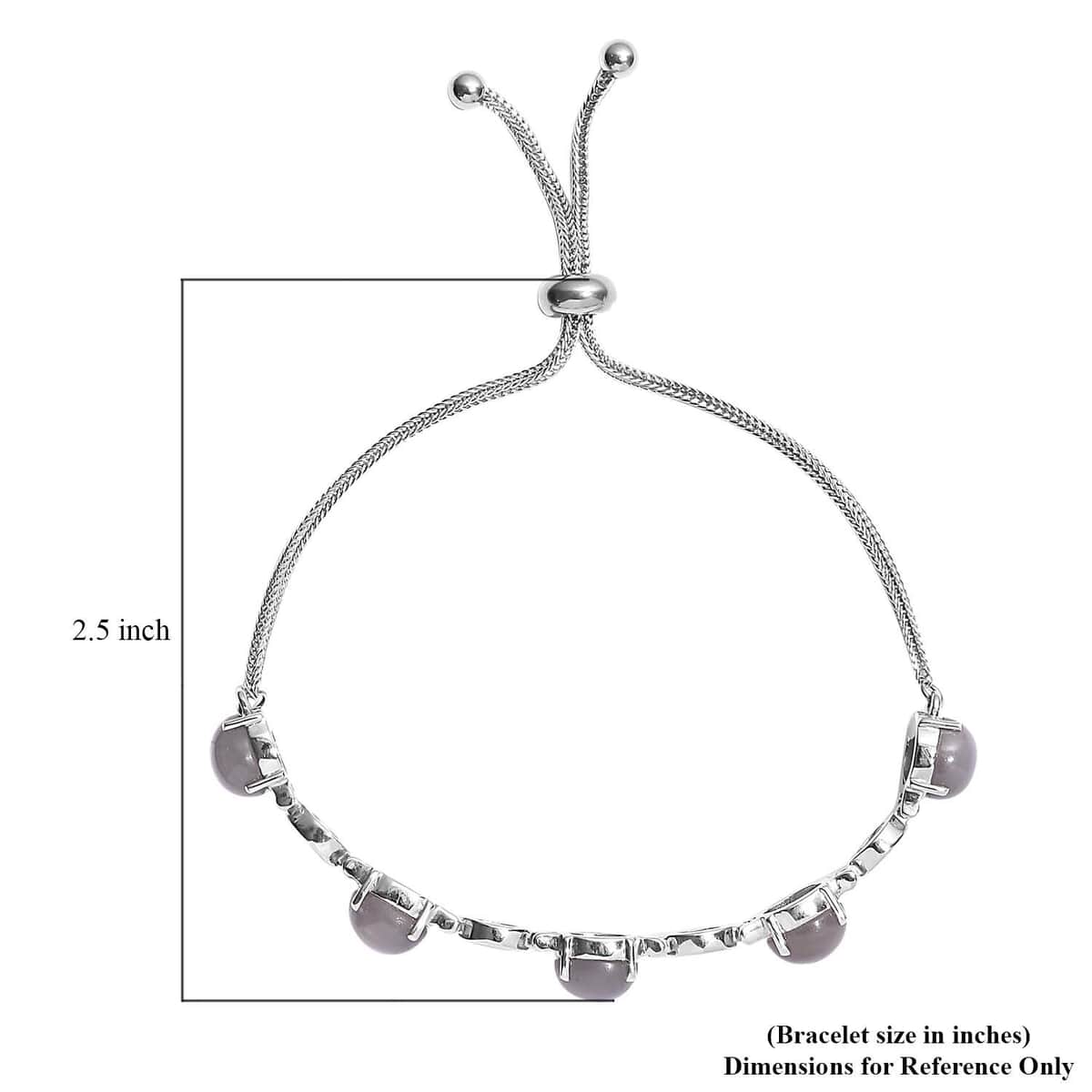 Sri Lankan Titanium Moonstone Bolo Bracelet in Stainless Steel 7.20 ctw , Tarnish-Free, Waterproof, Sweat Proof Jewelry image number 3