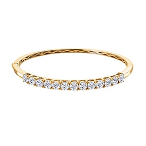 Moissanite 5.85 ctw Bangle Bracelet, Moissanite Bracelet, Vermeil YG Over Sterling Silver Bracelet, Moissanite Jewelry (7.25 In)