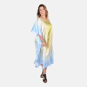 Tamsy  Pastel Rainbow Colors Printed Kaftan - One Size Fits Most