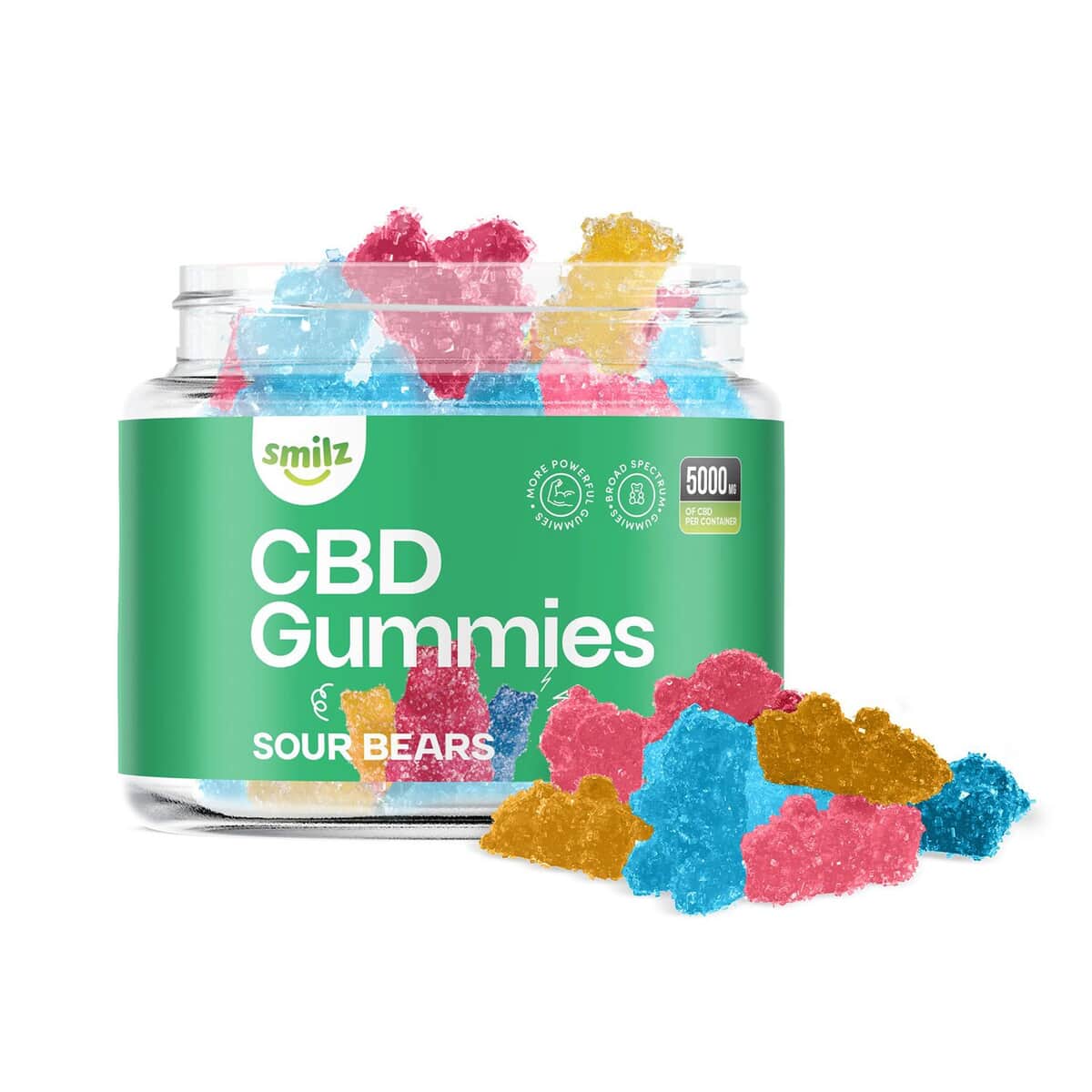 Smilz Broad Spectrum CBD Sour Gummy Bears - 5,000mg image number 0