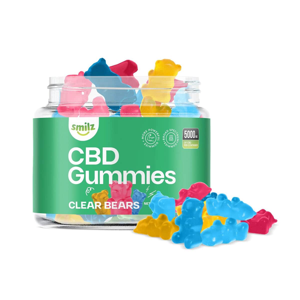 Smilz Broad Spectrum CBD Clear Gummy Bears - 5,000 MG image number 0