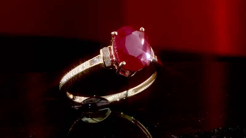 Luxoro 14K Yellow Gold AAA Mozambique Ruby and G-H I2 Diamond Ring 2.30 ctw