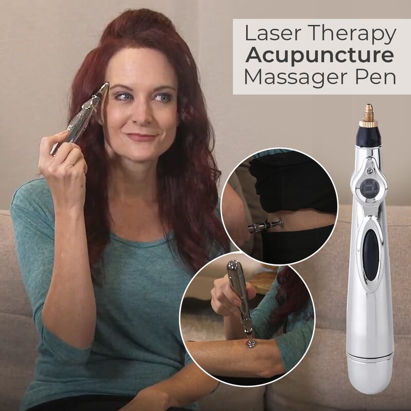 Laser Therapy Acupuncture Massager Pen with Gel Containers