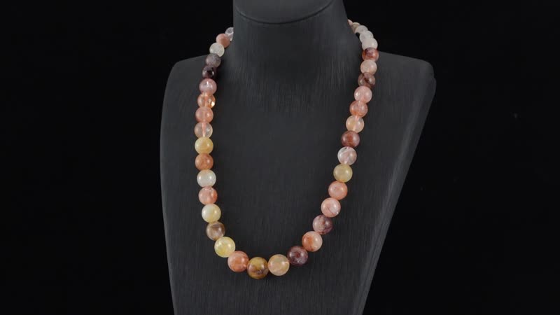 Multi Color Fire Quartz Beaded Necklace 20 Inches in Rhodium Over Sterling Silver 464.20 ctw