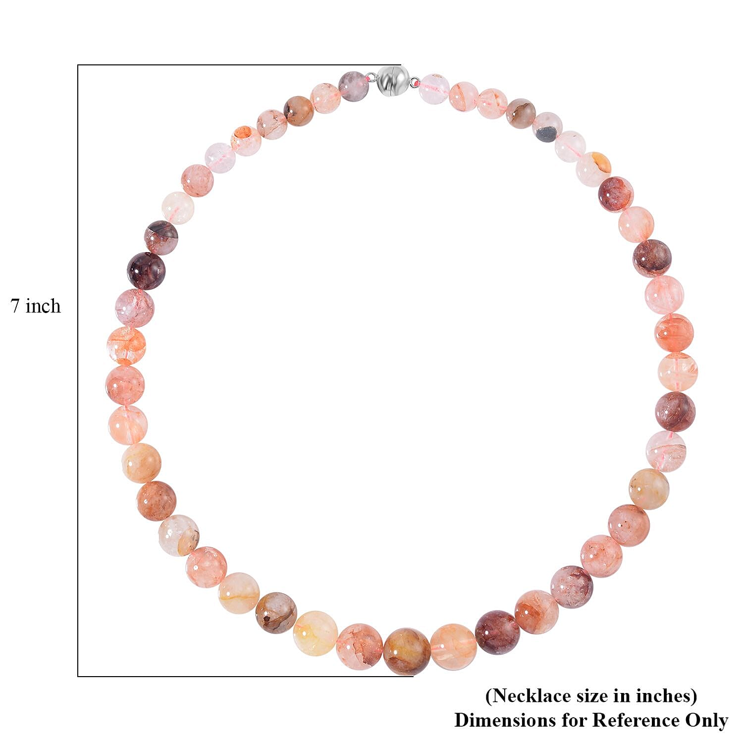 Multi Color Fire Quartz Beaded Necklace 20 Inches in Rhodium Over Sterling Silver 464.20 ctw