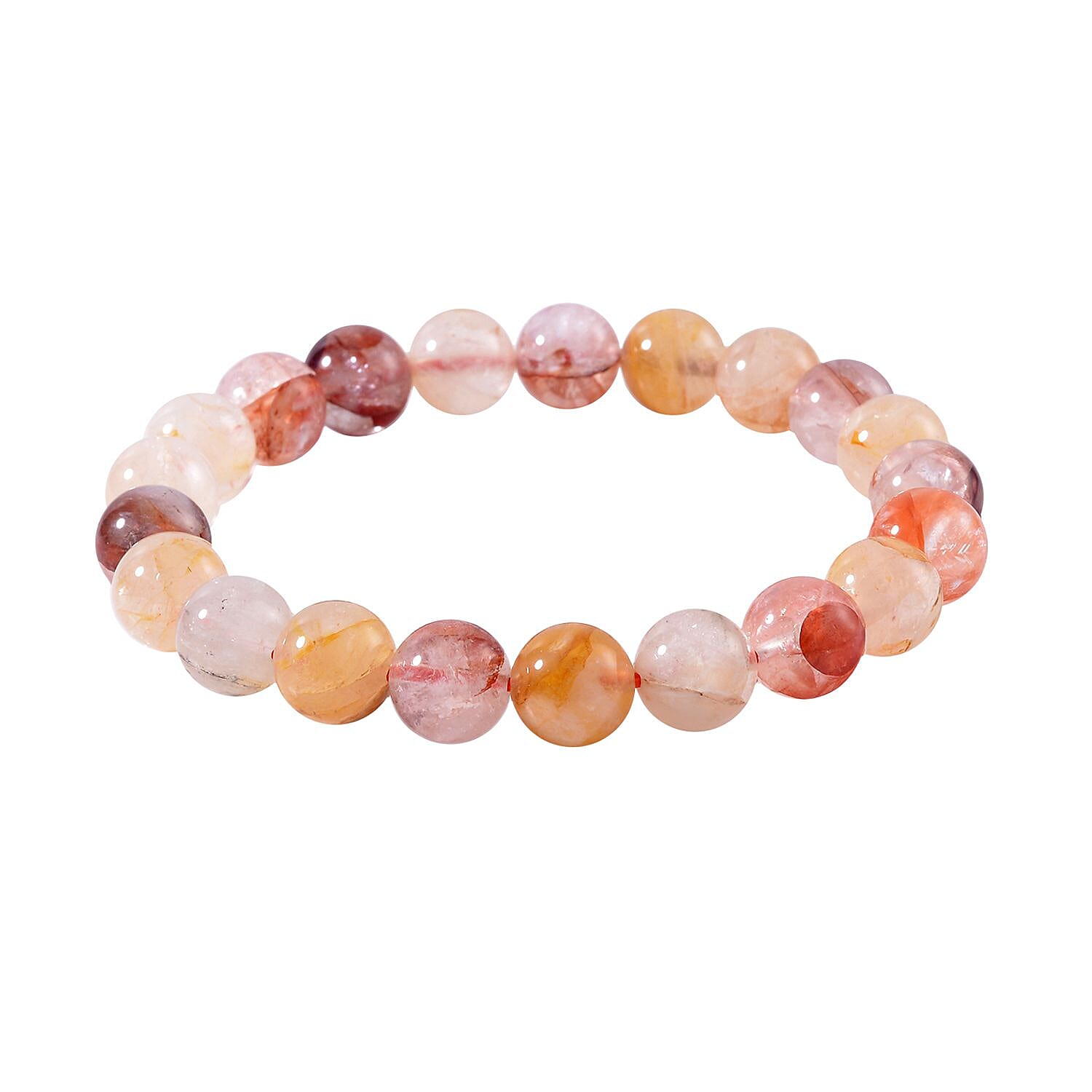 Multi Color Frozen Quartz Beaded Stretch Bracelet 130.00 ctw
