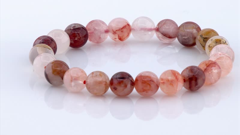 Multi Color Frozen Quartz Beaded Stretch Bracelet 130.00 ctw