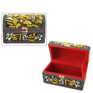 Handmade Yellow Color Antiqui Dome Shaped Wooden Jewelry Box