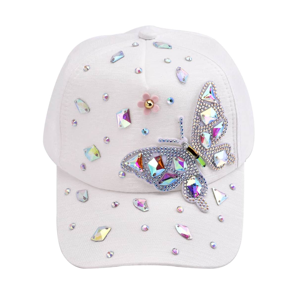 Resin Crystal Big Butterfly Cap - White image number 0