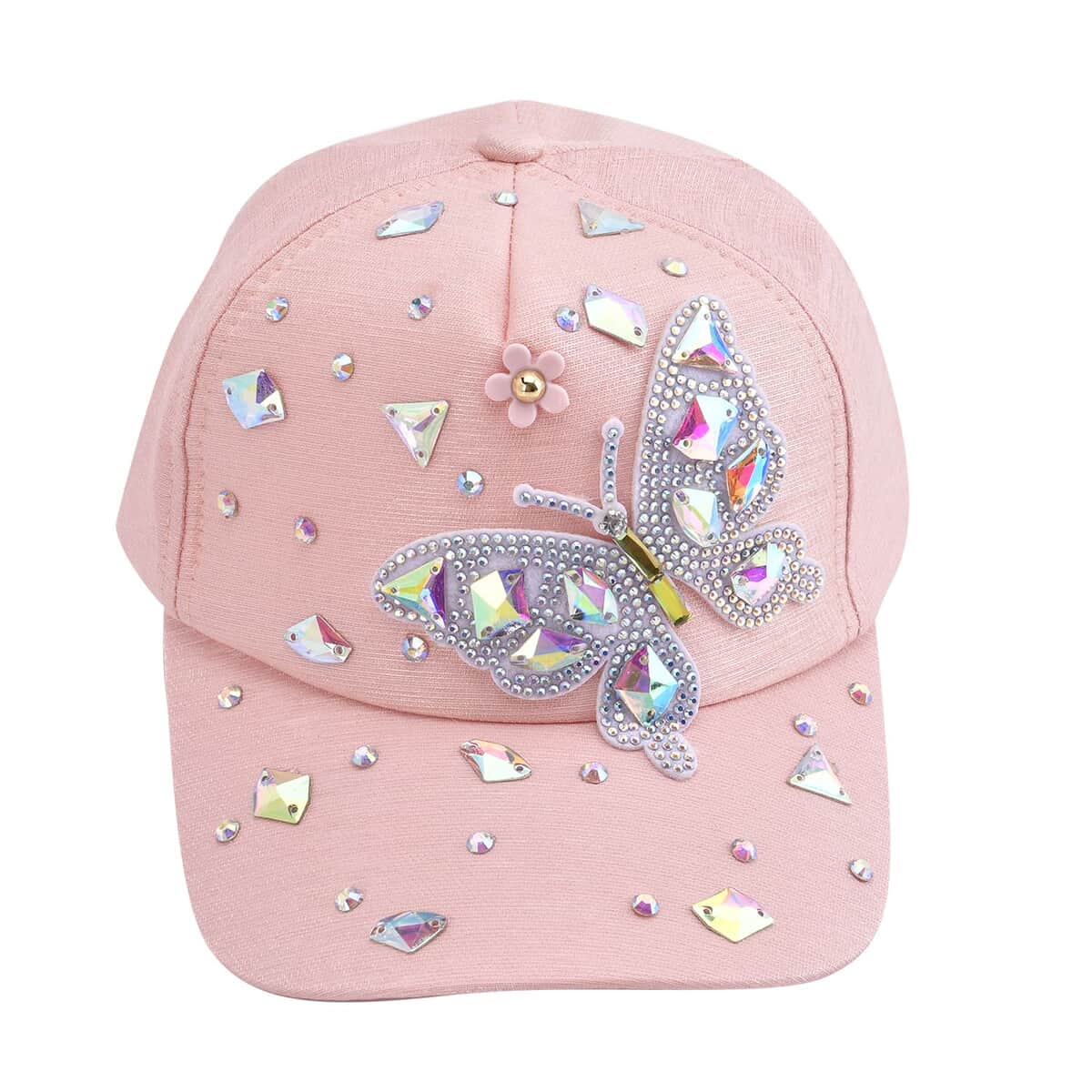 Resin Crystal Big Butterfly Cap - Pink image number 0