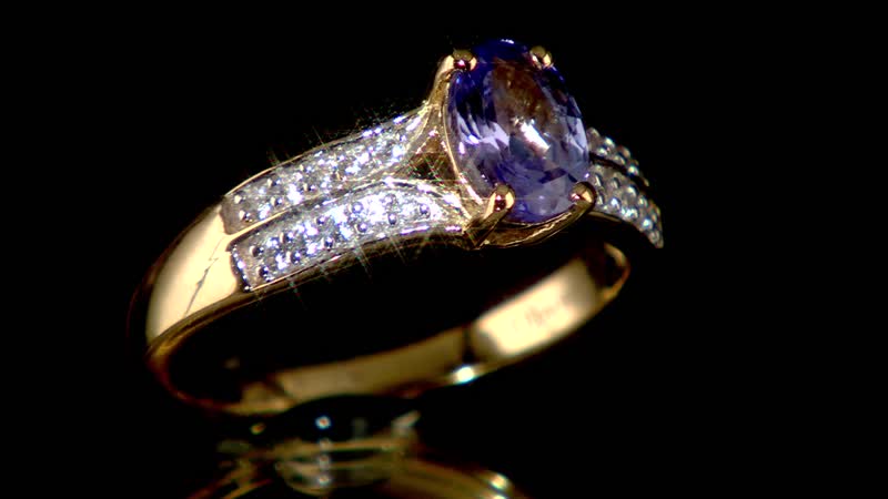 Tanzanite, White Zircon Ring in Vermeil YG Over Sterling Silver (Size 10.0) 0.90 ctw